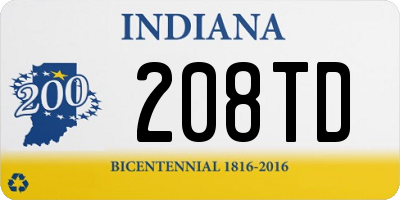 IN license plate 208TD