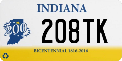 IN license plate 208TK