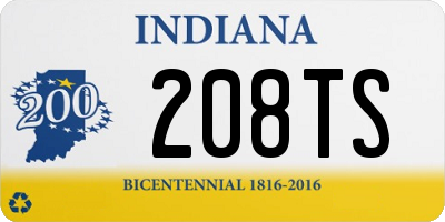 IN license plate 208TS