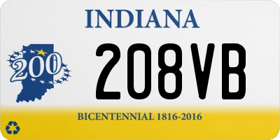 IN license plate 208VB