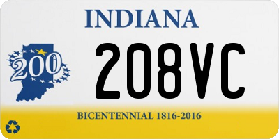 IN license plate 208VC