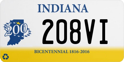 IN license plate 208VI