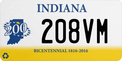 IN license plate 208VM