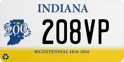 IN license plate 208VP