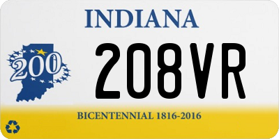 IN license plate 208VR