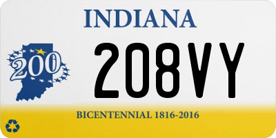 IN license plate 208VY