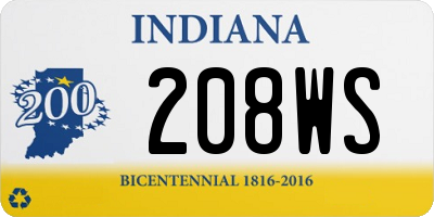 IN license plate 208WS