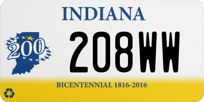 IN license plate 208WW