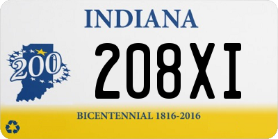 IN license plate 208XI