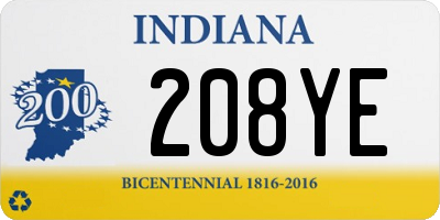 IN license plate 208YE