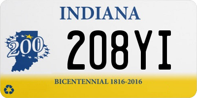 IN license plate 208YI