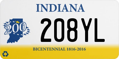 IN license plate 208YL