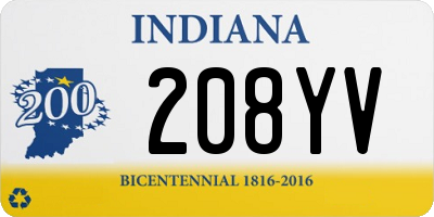 IN license plate 208YV