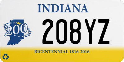 IN license plate 208YZ