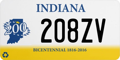 IN license plate 208ZV