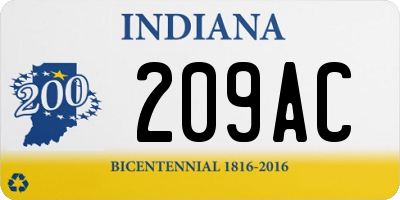 IN license plate 209AC