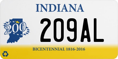 IN license plate 209AL