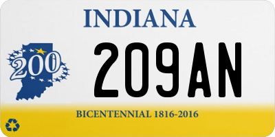 IN license plate 209AN
