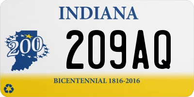 IN license plate 209AQ