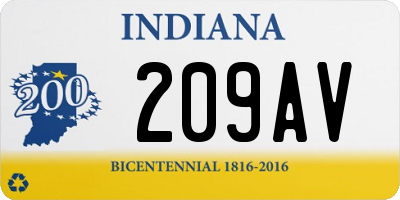 IN license plate 209AV