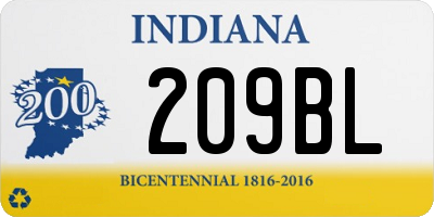 IN license plate 209BL