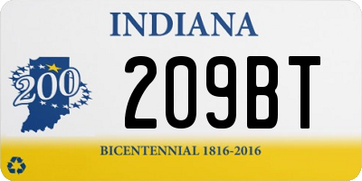 IN license plate 209BT