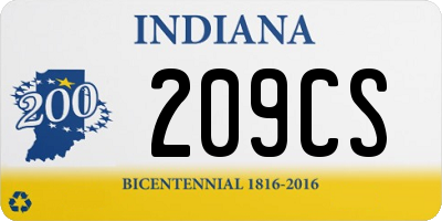 IN license plate 209CS