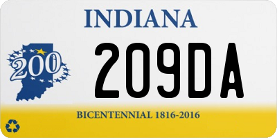 IN license plate 209DA