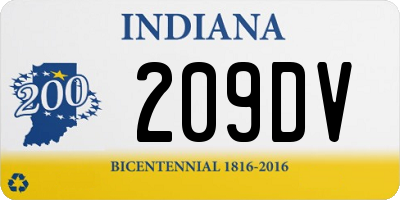 IN license plate 209DV