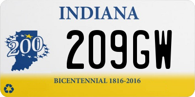 IN license plate 209GW