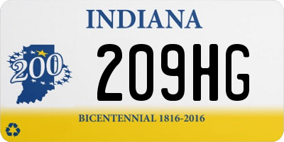 IN license plate 209HG