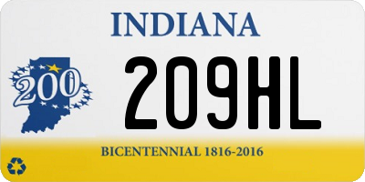 IN license plate 209HL