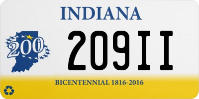 IN license plate 209II