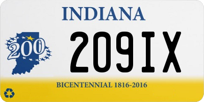 IN license plate 209IX
