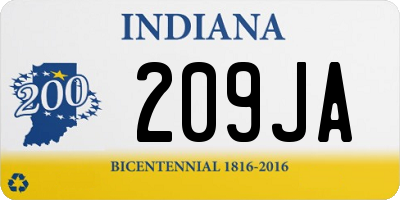 IN license plate 209JA