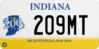 IN license plate 209MT