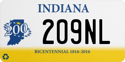 IN license plate 209NL