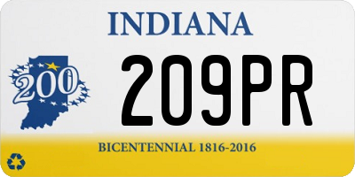 IN license plate 209PR