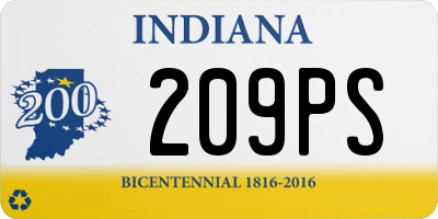 IN license plate 209PS