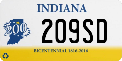 IN license plate 209SD