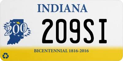 IN license plate 209SI