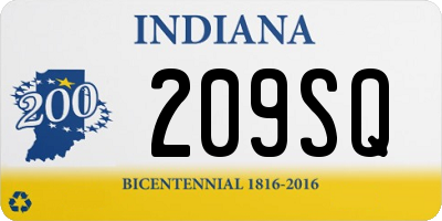 IN license plate 209SQ