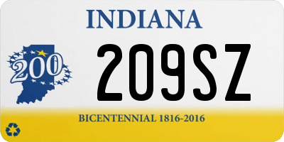 IN license plate 209SZ