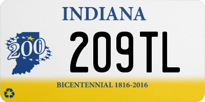 IN license plate 209TL