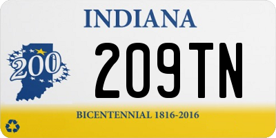 IN license plate 209TN