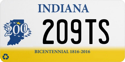 IN license plate 209TS