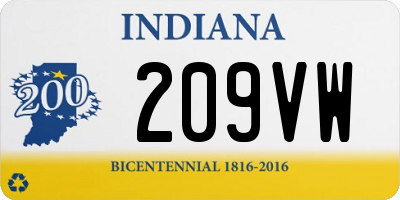 IN license plate 209VW