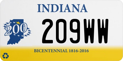 IN license plate 209WW