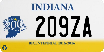 IN license plate 209ZA