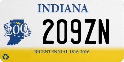 IN license plate 209ZN